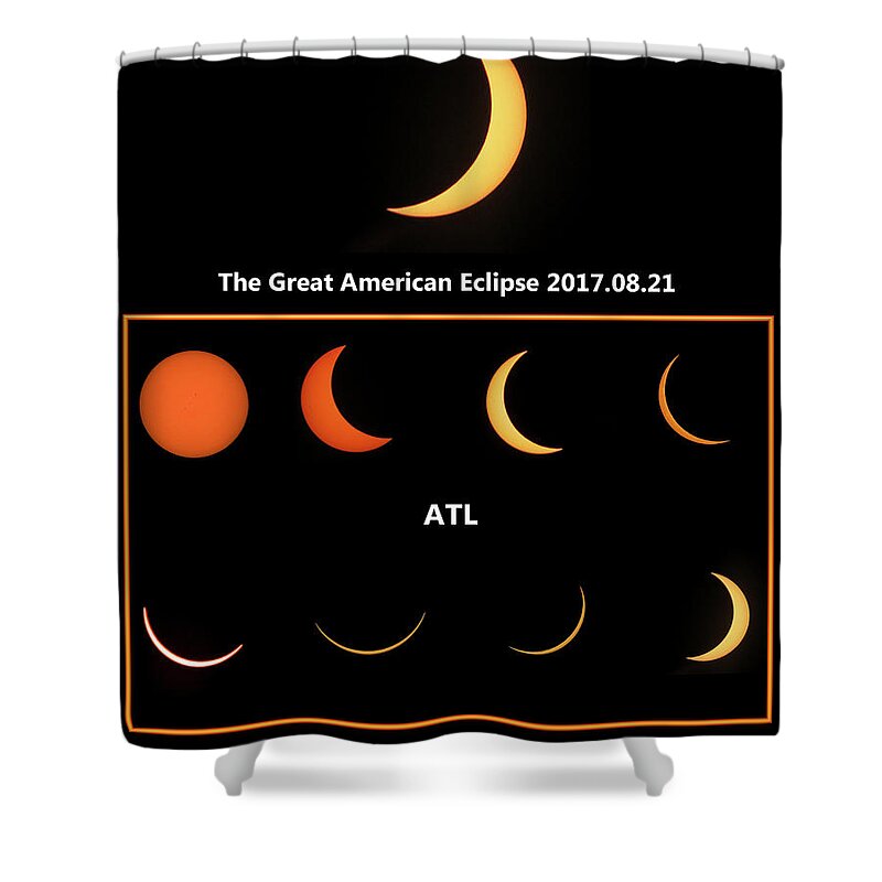 Eclipse Shower Curtain featuring the digital art eclipse 2017 ATL by Kathleen Illes