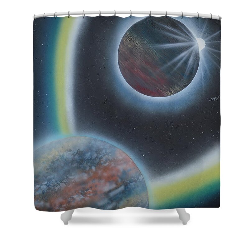  Shower Curtain featuring the painting Eclipsing by Mary Scott