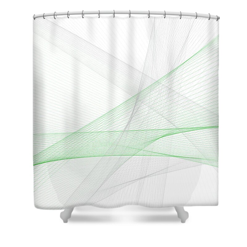 Abstract Shower Curtain featuring the digital art Eco Tec Computer Graphic Line Pattern by Frank Ramspott
