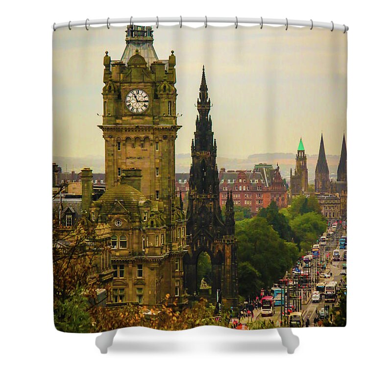 Edinburgh Shower Curtain featuring the photograph Edinburgh from Calton Hill by Veronica Batterson
