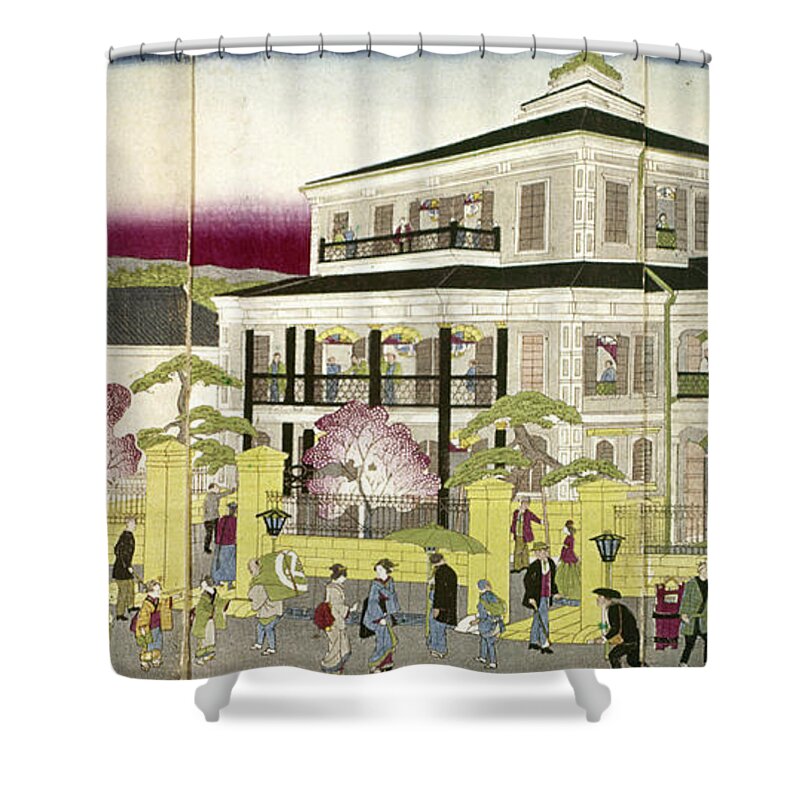 1873 Shower Curtain featuring the photograph EDO: BANK, c1873 by Granger