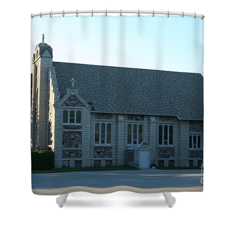 Church Shower Curtain featuring the photograph Egg Harbor Church by Tommy Anderson