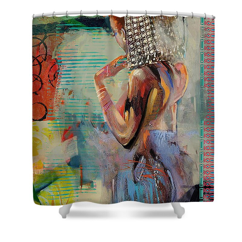 Egypt Shower Curtain featuring the painting Egyptian Culture 70 by Corporate Art Task Force