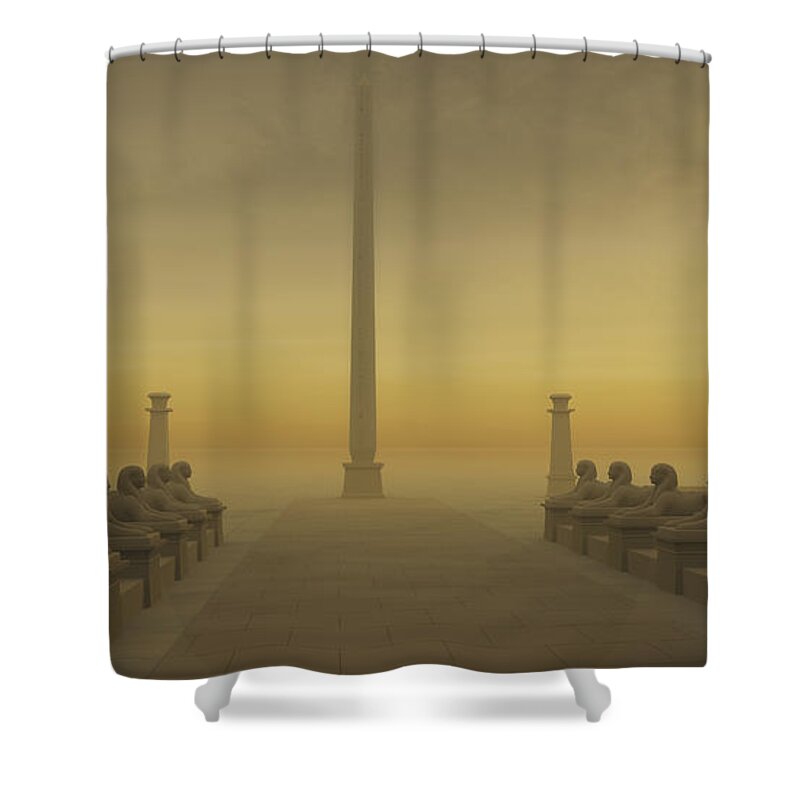 Obelisk Shower Curtain featuring the painting Egyptian Obelisk by Corey Ford