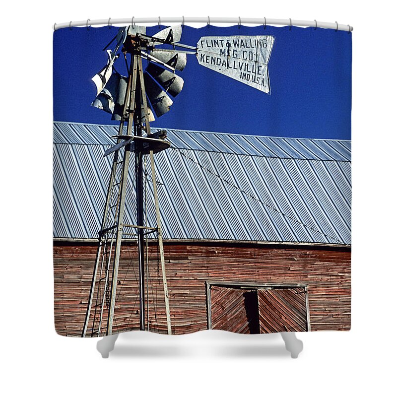 Outdoors Shower Curtain featuring the photograph Eid Road Windmill by Doug Davidson