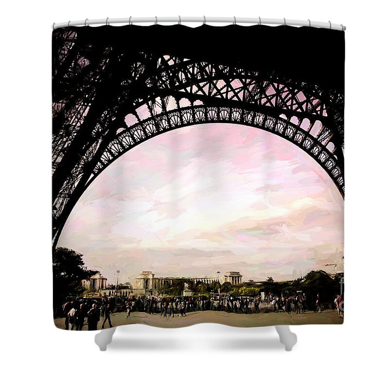 Eiffel Tower Shower Curtain featuring the photograph Eiffel Big Screen Paris by Chuck Kuhn