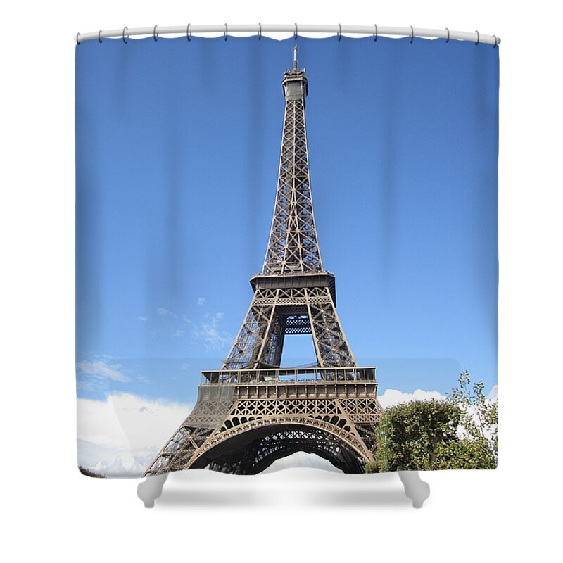 Eiffel Tower Shower Curtain featuring the photograph Eiffel Tower Tarped IX Paris France by John Shiron