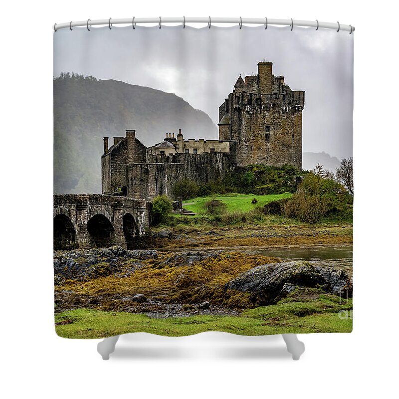 Eilean Donan Castle Shower Curtain featuring the photograph Eilean Donan Castle by Sue Karski