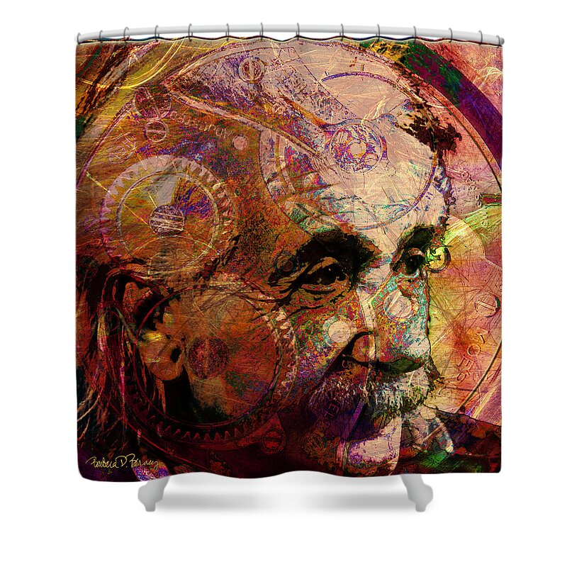 albert Einstein Shower Curtain featuring the digital art Einstein by Barbara Berney