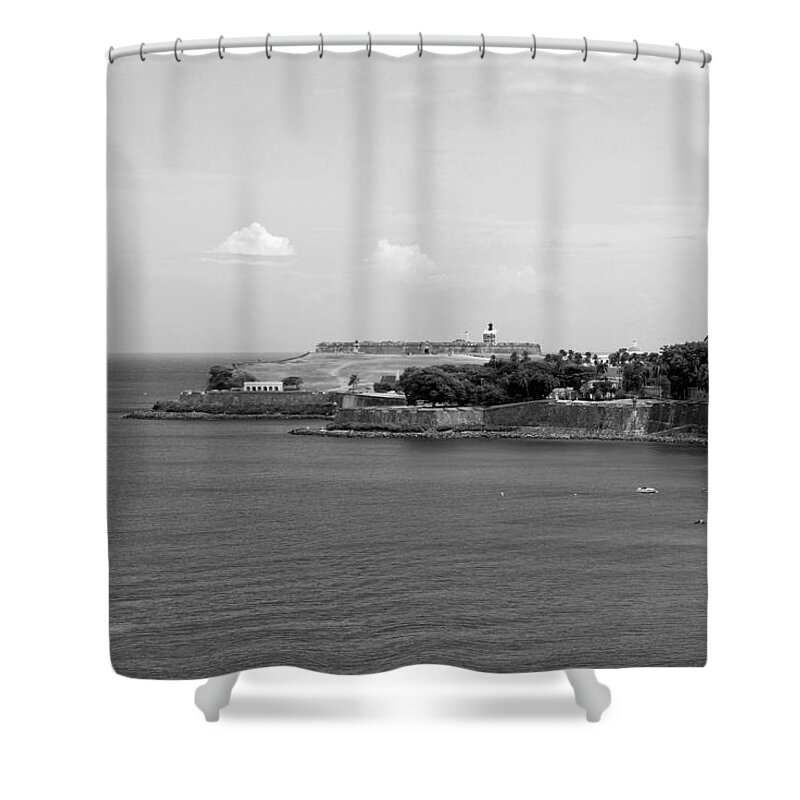 Fort Shower Curtain featuring the photograph El Morro Long View by Robert Wilder Jr
