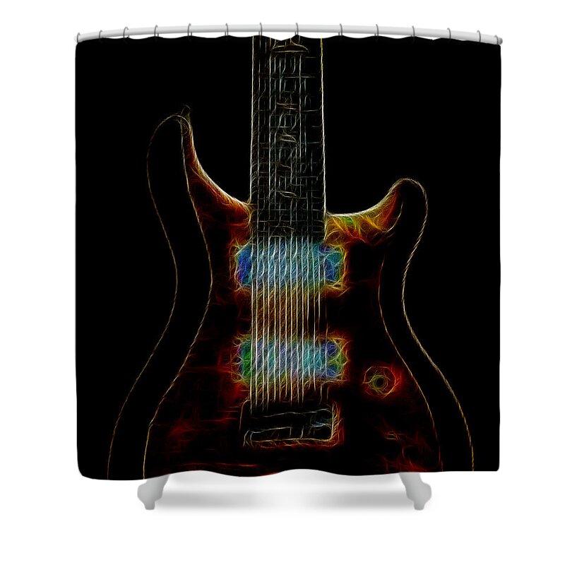 Electric Guitar Shower Curtain featuring the photograph Electric Blues by Athena Mckinzie