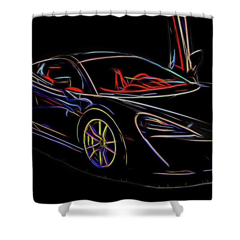 Car Shower Curtain featuring the photograph Electric Supercar by Artful Imagery