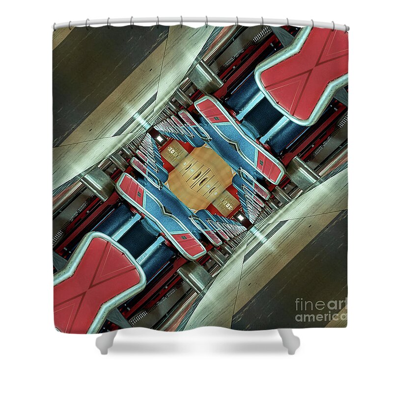 Train Shower Curtain featuring the photograph Upside Down Train by Phil Perkins