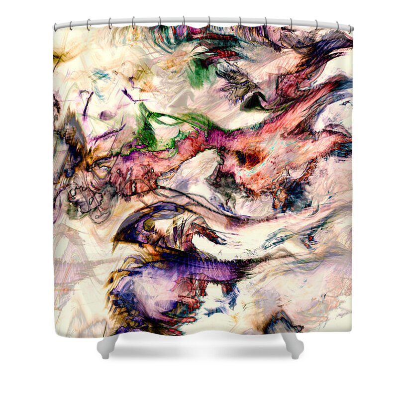 Electro Wind Shower Curtain featuring the digital art Electro Wind by Linda Sannuti