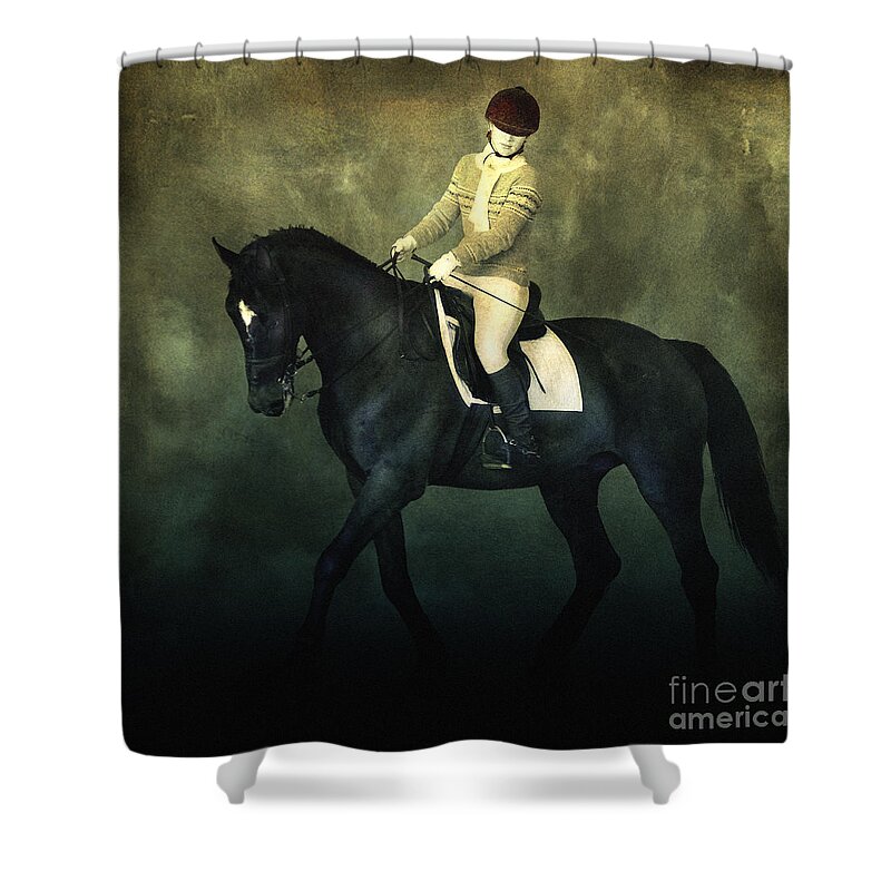 Horse Shower Curtain featuring the photograph Elegant Horse Rider by Dimitar Hristov