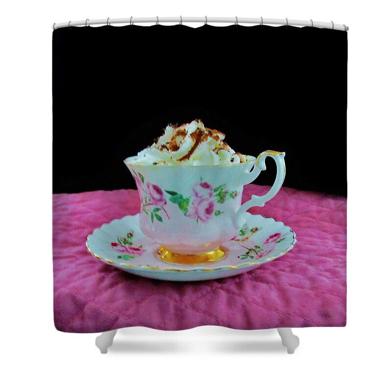 Hot Cocoa Shower Curtain featuring the photograph Elegant Hot Chocolate by Sharon Ackley