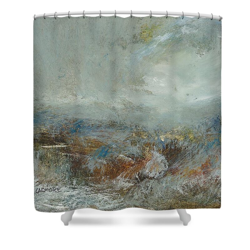 Storm Shower Curtain featuring the painting Elemental 35 by David Ladmore