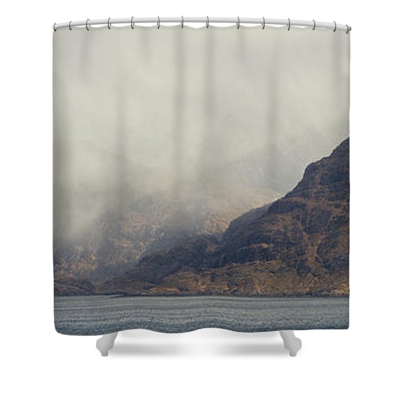 Sgurr Na Stri Shower Curtain featuring the photograph Elgol 16x5 Panorama by Stephen Taylor