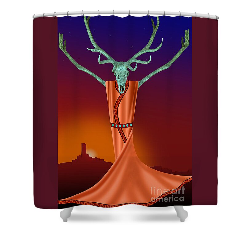 Elk Shower Curtain featuring the digital art Elk Spirit by Tim Hightower