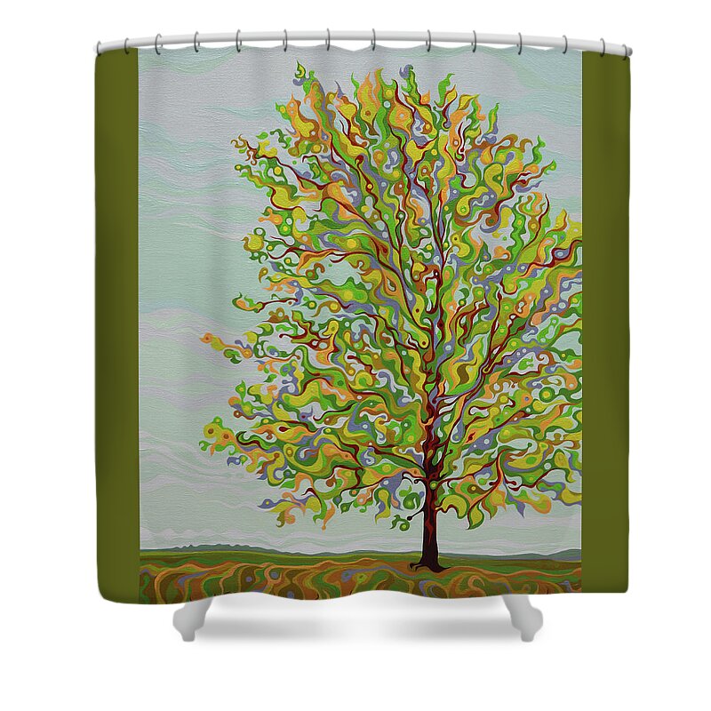 Tree Shower Curtain featuring the painting Ellie's Tree by Amy Ferrari