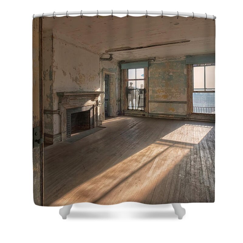 Jersey City New Jersey Shower Curtain featuring the photograph Ellis Island Staff House by Tom Singleton