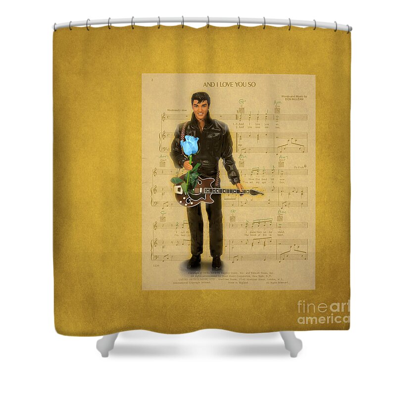 Elvis Shower Curtain featuring the photograph Elvis . And I Love You So by Renee Trenholm