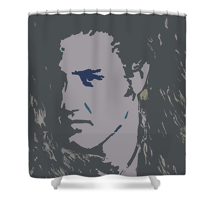 Elvis Shower Curtain featuring the painting Elvis The King by Robert Margetts