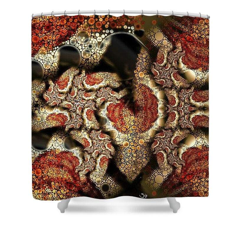 Abstract Shower Curtain featuring the digital art Embedded by Ron Bissett