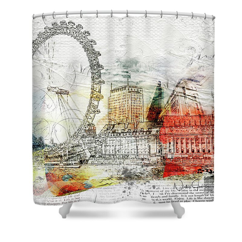 London Shower Curtain featuring the digital art Embrace Life by Nicky Jameson
