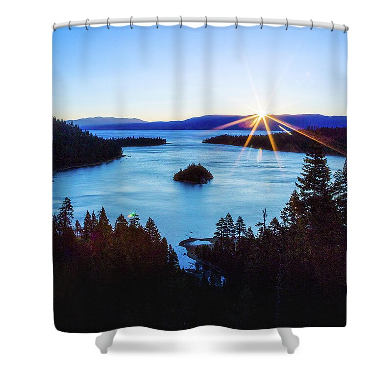 Emerald Bay Shower Curtain featuring the photograph Emerald Sunrise by Joe Kopp