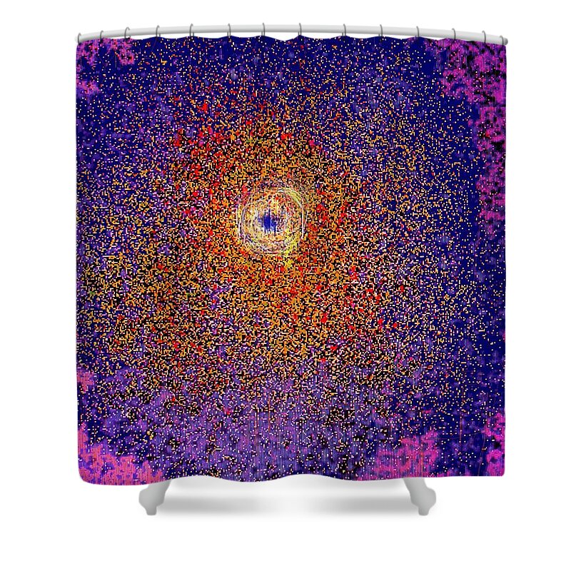 Abstract Shower Curtain featuring the digital art Emerging Star by Ian MacDonald