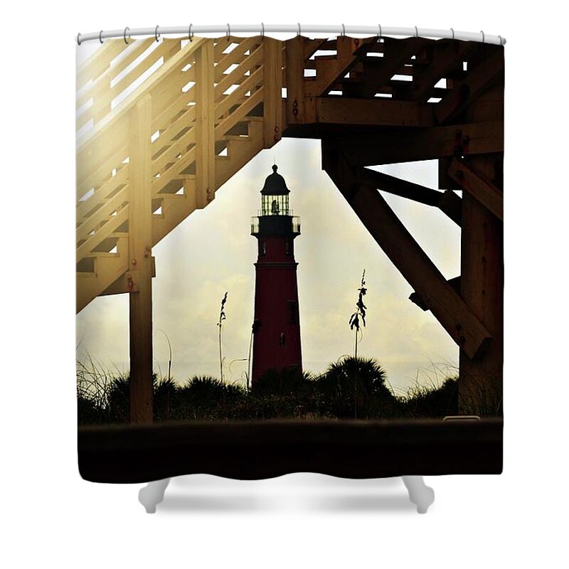 Lighthouse Shower Curtain featuring the photograph Emerosa by Carolyn Mickulas
