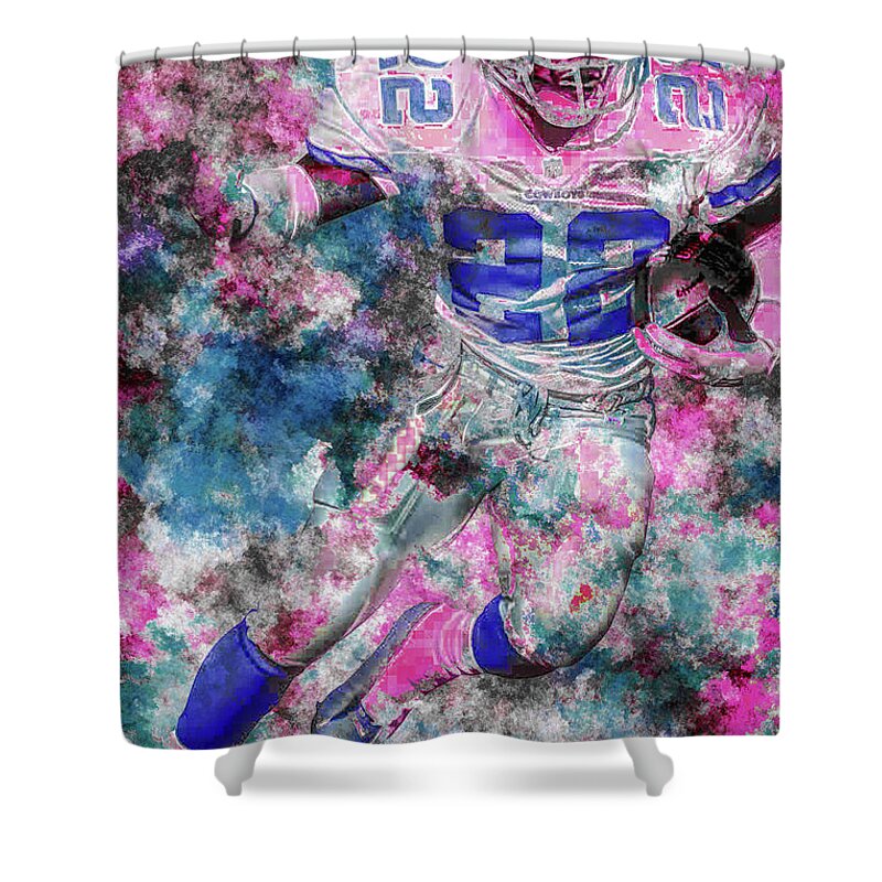 Emmitt Smith Shower Curtain featuring the photograph Emmitt Smith NFL Football Painting Digital ES22 One by David Haskett II