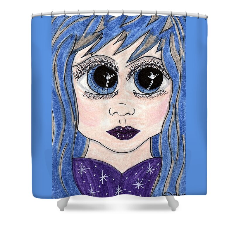 Emo Shower Curtain featuring the painting Emo Girl I by Tambra Wilcox