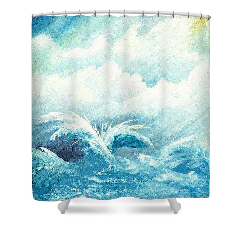 Painting Of Water Shower Curtain featuring the painting Emotion by David Neace