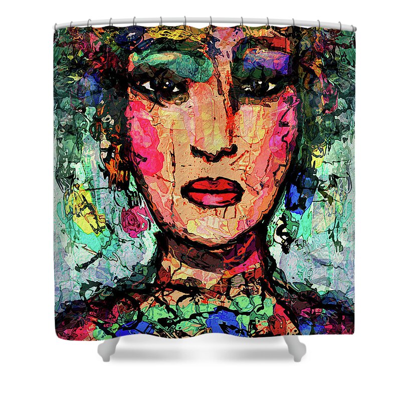 Woman Shower Curtain featuring the painting Emotions by Natalie Holland
