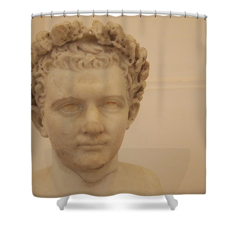 Domitian Shower Curtain featuring the photograph Emperor Domitian by Muddy Archaeologist