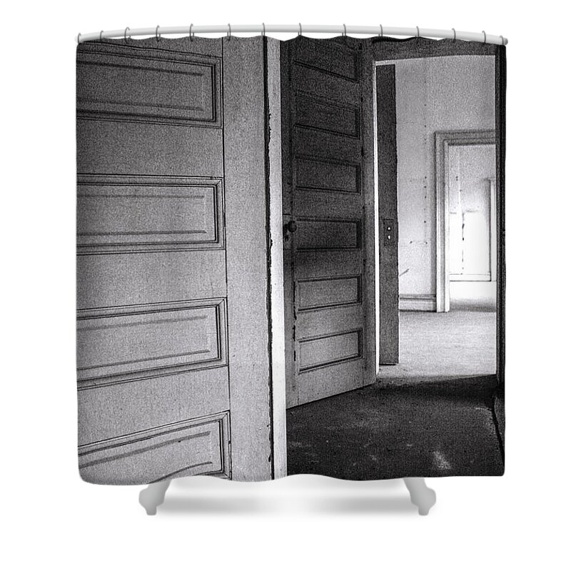 Doors Shower Curtain featuring the photograph Empty Doors by KG Thienemann