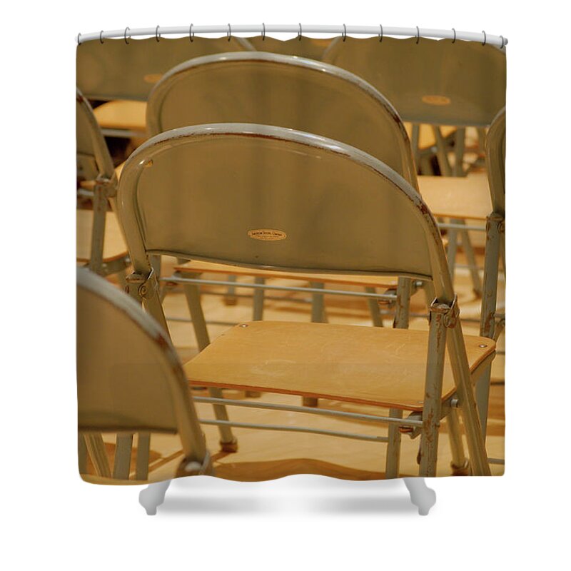 Chairs Shower Curtain featuring the photograph Empty by Troy Stapek