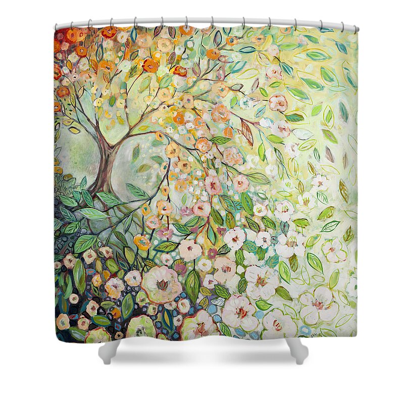 Tree Shower Curtain featuring the painting Enchanted by Jennifer Lommers