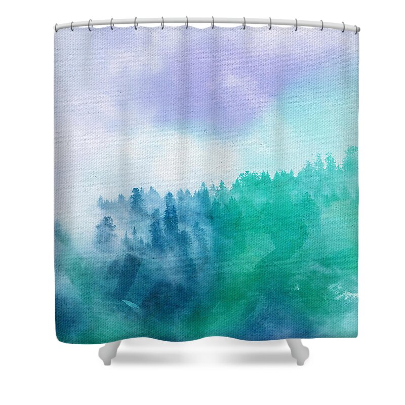 Graphic Design Shower Curtain featuring the photograph Enchanted Scenery by Klara Acel