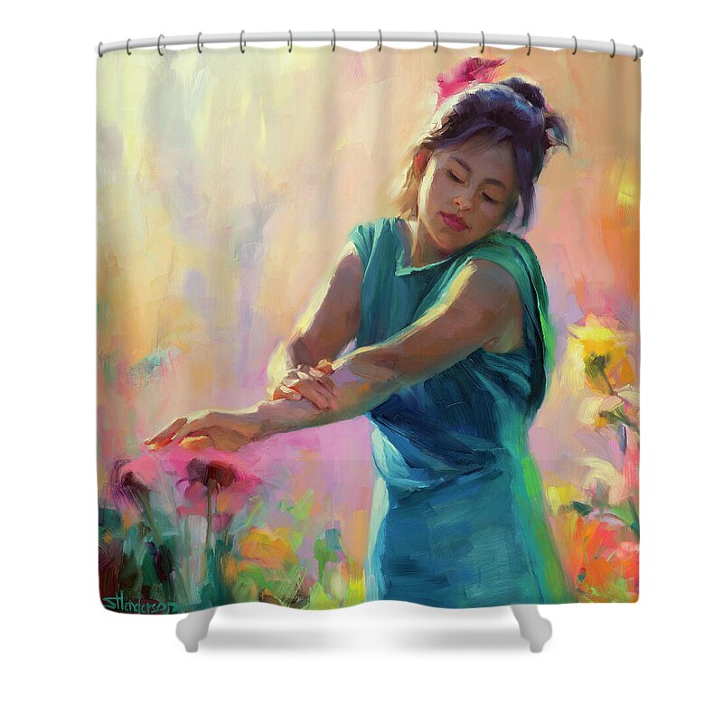 Spring Shower Curtain featuring the painting Enchanted by Steve Henderson