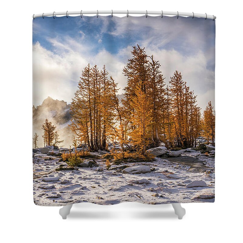 Enchantments Shower Curtain featuring the photograph Enchantments Dramatic Fall Beauty by Mike Reid