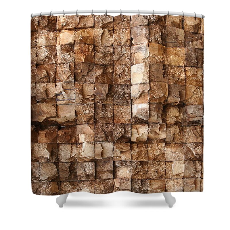 Texture Shower Curtain featuring the photograph End grain 132 by Michael Fryd
