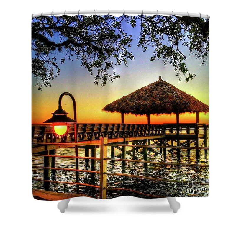Sunset Shower Curtain featuring the photograph End of Day Sunset by Debbi Granruth