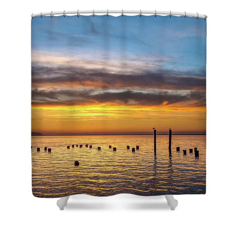 Humboldt Bay Shower Curtain featuring the photograph End of the Day on Humboldt Bay by Greg Nyquist