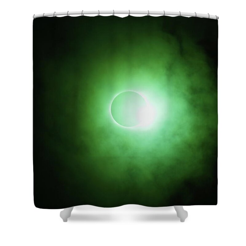Solar Eclipse Shower Curtain featuring the photograph End Of Totality by Daniel Reed