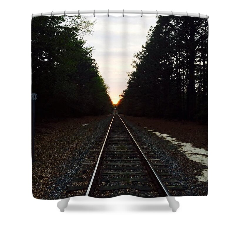 Train Tracks Shower Curtain featuring the photograph Endless Journey by George DeLisle