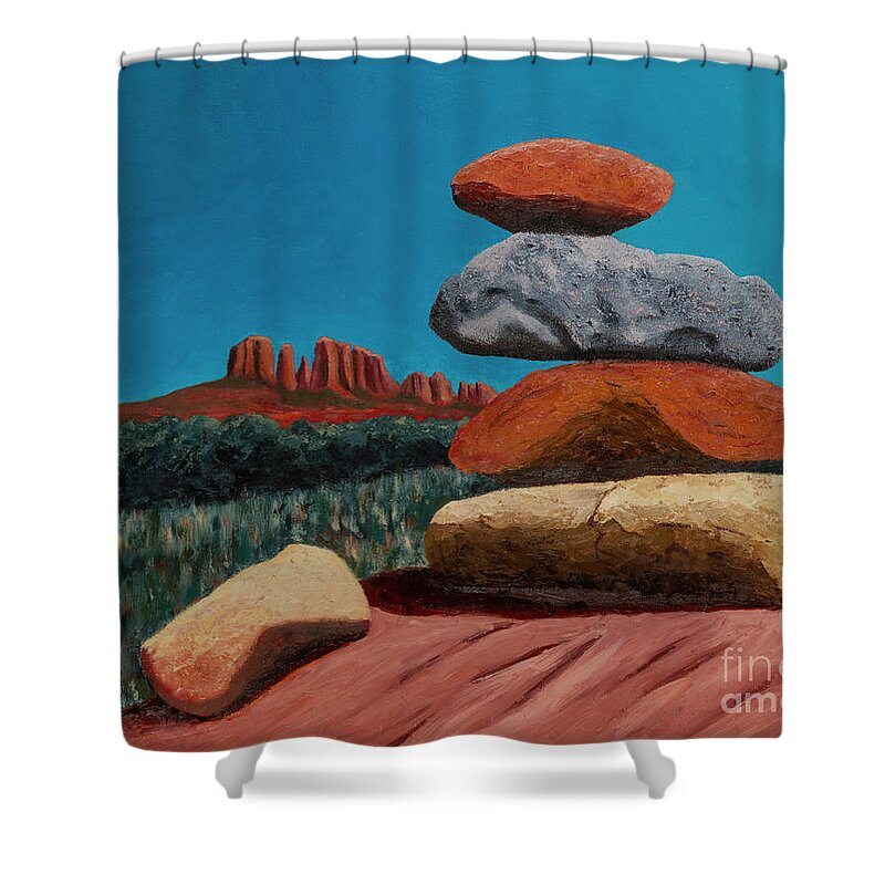 Cairns Shower Curtain featuring the painting Energy Vortex Sedona by Garry McMichael