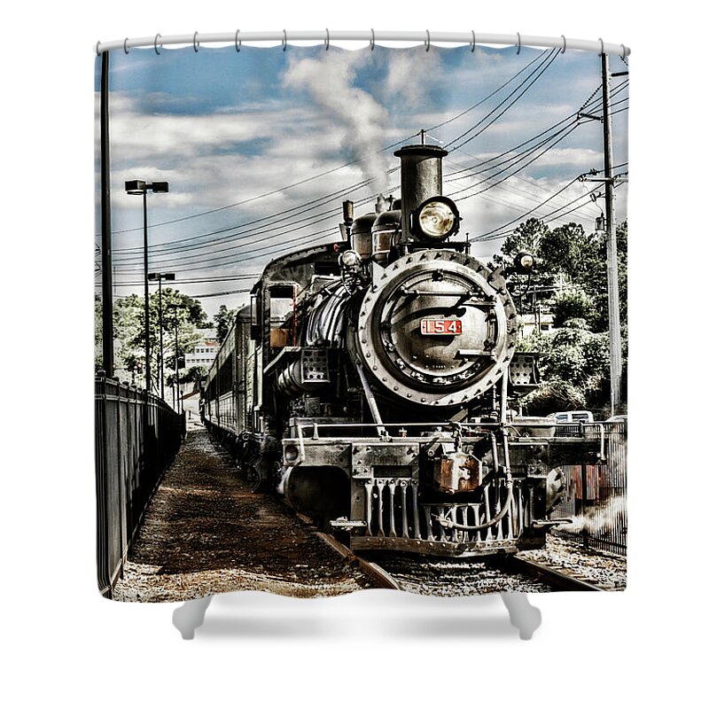 Sharon Popek Shower Curtain featuring the photograph Engine 154 by Sharon Popek